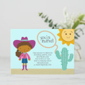 Cowgirl Birthday Party Einladungen (Stehend Vorderseite)