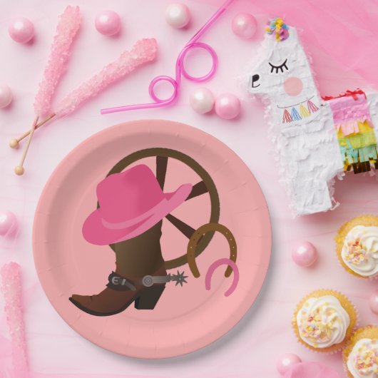 Cowgirl Birthday Party Pappteller (Party)