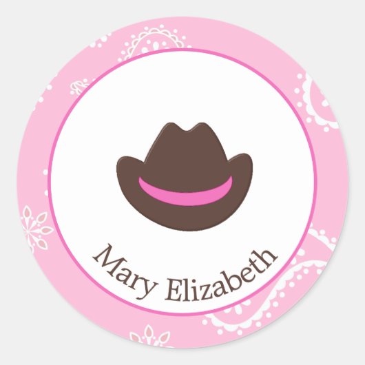 Cowgirl Birthday Stickers (Vorderseite)