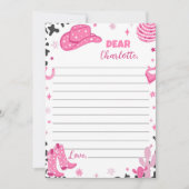 Cowgirl Birthday Time Capsule Note Card Dankeskarte (Vorderseite)