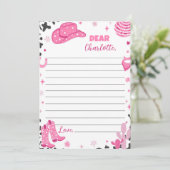 Cowgirl Birthday Time Capsule Note Card Dankeskarte (Stehend Vorderseite)