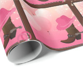 Cowgirl Birthday Wrapping Papper Geschenkpapier (Rolleneckpunkt)