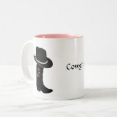 Cowgirl Black Hat & Boot Zwei-Tone-Kaffee-Tasse Zweifarbige Tasse (Vorderseite Links)