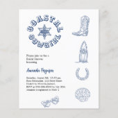 Cowgirl Blue Bridal Dusche Einladung (Vorderseite)