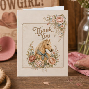Cowgirl Blue Geburtstags Dankeschön Karte