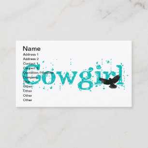Cowgirl Blue mit Bird Visitenkarte