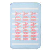 Cowgirl Blue Stripes Howdy Badematte (Vorderseite Vertikal)