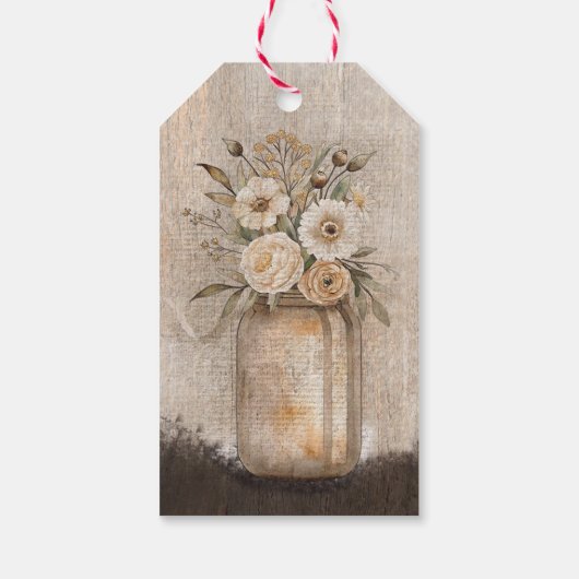 Cowgirl Boho Floral Western Script Geschenkanhänger (Rückseite)