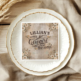 Cowgirl Boho Floral Western Script Paper Napkin Serviette