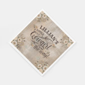 Cowgirl Boho Floral Western Script Paper Napkin Serviette (Ecke)