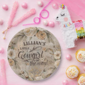 Cowgirl Boho Floral Western Script Pappteller (Party)