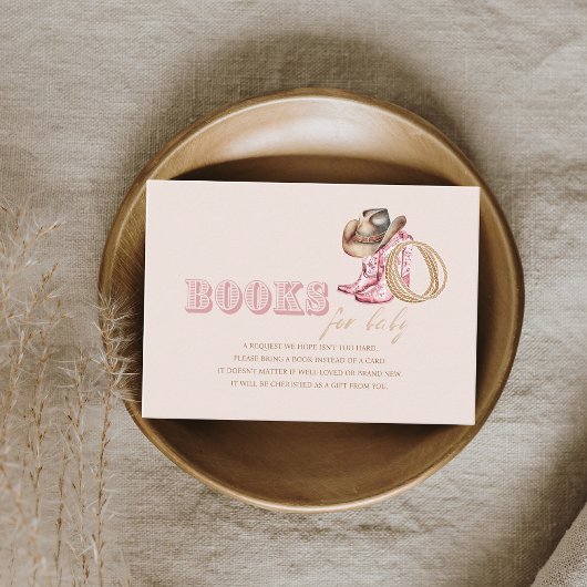 Cowgirl Book for Baby Girl Shower Begleitkarte