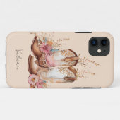 Cowgirl Boost Floral Monogram Case-Mate iPhone Hülle (Rückseite (Horizontal))