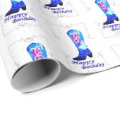 Cowgirl Boot Birthday Wrapping Paper Geschenkpapier (Rolleneckpunkt)