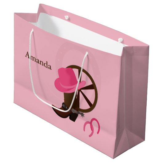 Cowgirl Boot Design LGB Große Geschenktüte (Vorderseite Schrägansicht)