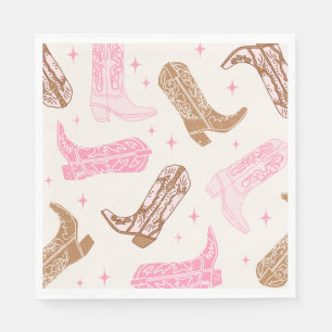 Cowgirl Boot Paper Party Napkins Serviette