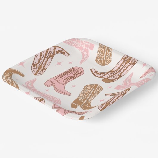 Cowgirl Boot Party Teller (Gewinkelt)