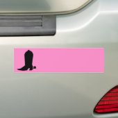 Cowgirl Boot-Silhouette auf rosa Autoaufkleber (Auf Auto)