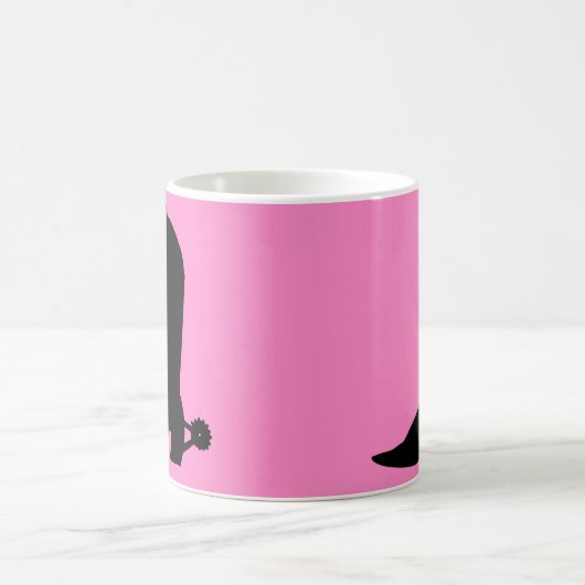 Cowgirl Boot-Silhouette auf rosa Kaffeetasse (Mittel)