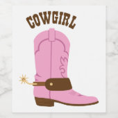 Cowgirl Boot Weinetikett (Einzelnes Label)