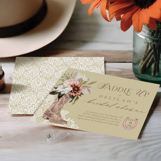 Cowgirl Boot Western Brautparty aufsetzen Einladung