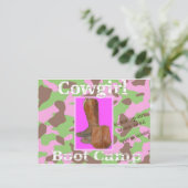 Cowgirl-Bootcamp Postkarte (Stehend Vorderseite)