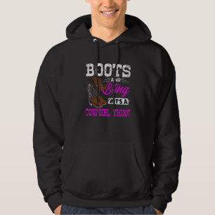 Cowgirl Boots Bling Vintag Country South Rodeo Hoodie
