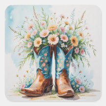 Cowgirl Boots Bouquet Stickers | Thema Western