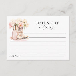 Cowgirl Boots Brautparty Bride Date Night Ideas Hinweiskarte