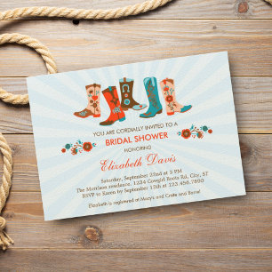 Cowgirl Boots Bridal Dusche Einladung
