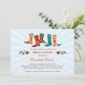 Cowgirl Boots Bridal Dusche Einladung (Stehend Vorderseite)