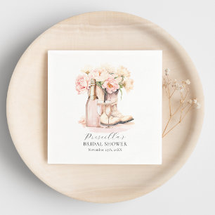 Cowgirl Boots Bubbly Peonies BRAUTPARTY Serviette