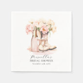 Cowgirl Boots Bubbly Peonies BRAUTPARTY Serviette (Vorderseite)