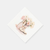 Cowgirl Boots Bubbly Peonies BRIDAL SHOWER Serviette (Ecke)