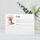 Cowgirl Boots Country Peonies Brautparty RECIPE Begleitkarte (Stehend Vorderseite)