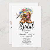 Cowgirl Boots Floral Dragonfly Brautparty Einladung (Vorne/Hinten)