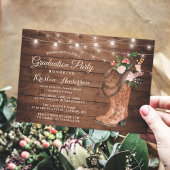 Cowgirl Boots Graduation Party Einladung