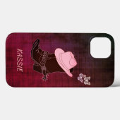 Cowgirl Boots Hat Butterfly Burgundy Personalisier Case-Mate iPhone Hülle (Rückseite (Horizontal))