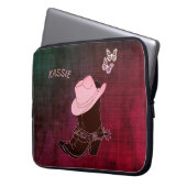 Cowgirl Boots Hat Butterfly Burgundy Personalisier Laptopschutzhülle (Vorderseite Links)