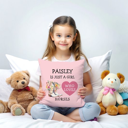 Cowgirl Boots Just a Girl who loves horses Kissen