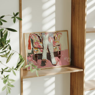 Cowgirl Boots Painting Retro Vintag Glossy Poster