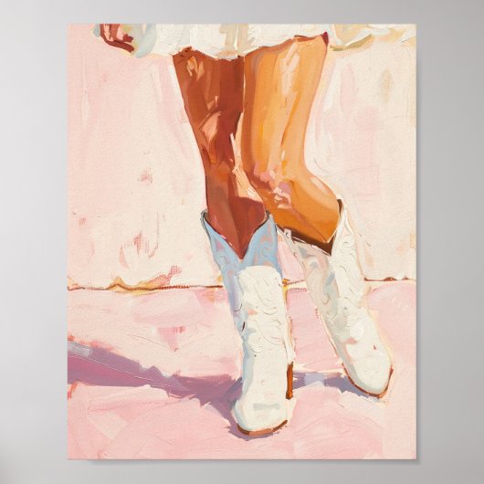 Cowgirl Boots Painting - Western Chic Wall Art Poster (Vorne)