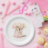 Cowgirl Boots Peonies Blush Pink BRAUTPARTY Pappteller (Party)