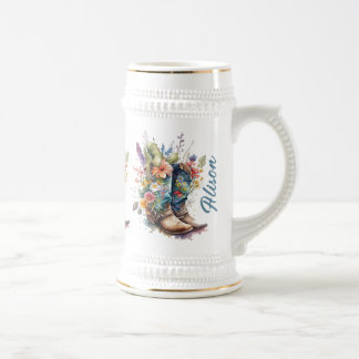 Cowgirl Boots Personalisiert Bierglas
