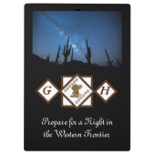 Cowgirl Boots und Cowboy Hat Monogram Foto Klemmbrett (Rückseite)