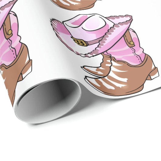 Cowgirl Boots und Hat Geschenkpapier (Rolleneckpunkt)