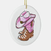 Cowgirl Boots und Hat Keramik Ornament (Rechts)