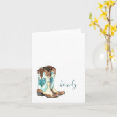 Cowgirl Boots Watercolor Karte (Gelbe Blume)
