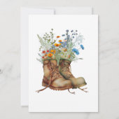 Cowgirl Boots Wildblumen Brautparty Einladung (Rückseite)