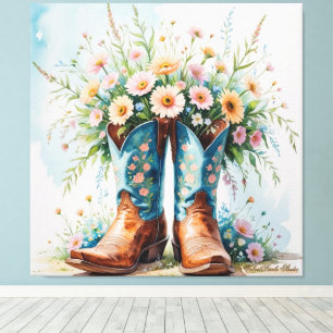 Cowgirl Bouquet Canvas Print   Wall Art Leinwanddruck